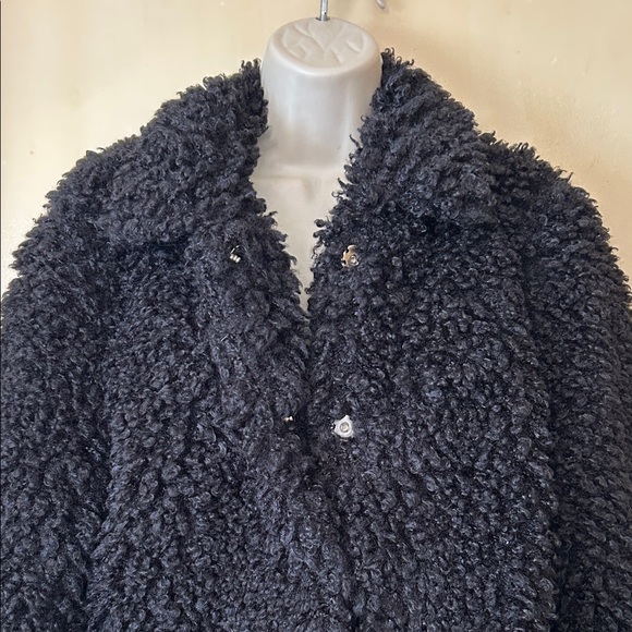 Audrey 3+1 Cozy Black Teddy Jacket size S - Picture 8 of 10